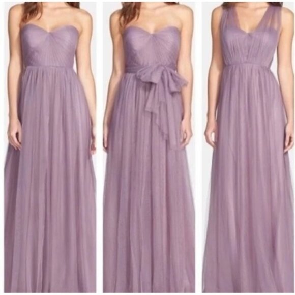 Jenny Yoo Mira Convertible Tulle Long Bridesmaid Dress Lilac Lavender Purple 4 - Picture 1 of 9